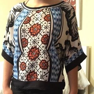 Printed half sleeve blouse
